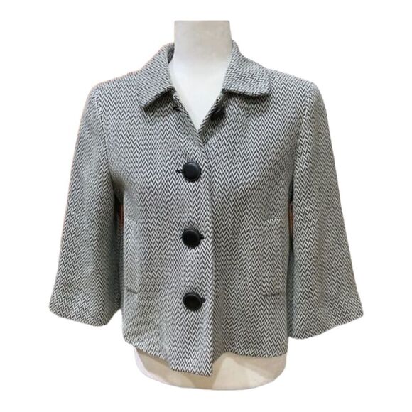 Tweed blazer New York & Co black white womens Sz M - Picture 1 of 9
